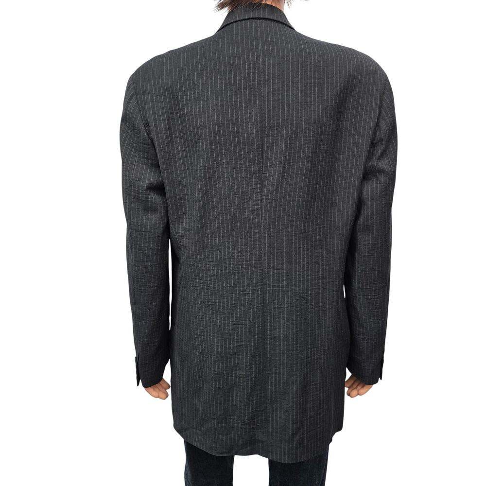 GIORGIO ARMANI Made in Italy Pinstripe Double Breasted Jacket Sz 42L Pure Wool - Picture 7 of 13